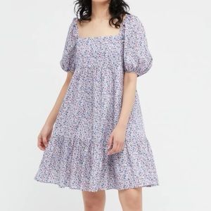 UNIQLO printed cotton short sleeve mini dress